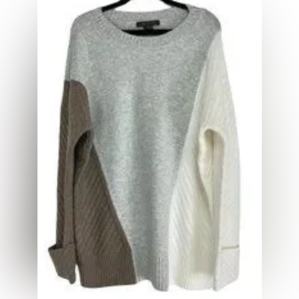 French Connection Sophia Viola Crewneck Sweater L Oversized Pullover Cozy